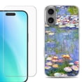 thumbnail image 1 of For iphone 16 Plus Phone Case Cover, Shockproof Case with Tempered Glass Screen Protector, by OneToughShield - Water Lilies, 1 of 4