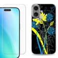 thumbnail image 1 of For iphone 16 Plus Phone Case Cover, Shockproof Case with Tempered Glass Screen Protector, by OneToughShield - Wild Flowers, 1 of 4