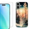thumbnail image 1 of For iphone 16 Plus Phone Case Cover, Shockproof Case with Tempered Glass Screen Protector, by OneToughShield - Winter Pine, 1 of 4