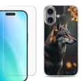 thumbnail image 1 of For iphone 16 Plus Phone Case Cover, Shockproof Case with Tempered Glass Screen Protector, by OneToughShield - Wolf Autumn, 1 of 4