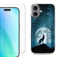 thumbnail image 1 of For iphone 16 Plus Phone Case Cover, Shockproof Case with Tempered Glass Screen Protector, by OneToughShield - Wolf Moon, 1 of 4