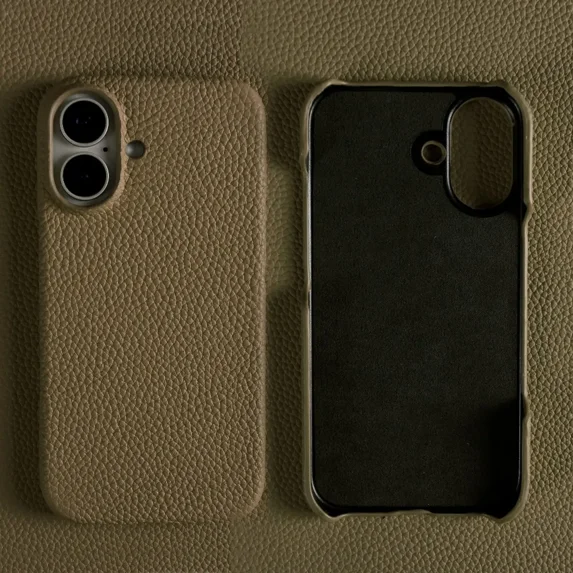 For iphone 16 Pro Max case Luxury Genuine Leather Cover Back Etui Coque Shockproof for Funda iphone15 14Pro 13 XR XSMax Carcasa (Khaki 6355,Genuine Leather,for iphone11ProMax(6.5inch))