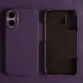 thumbnail image 1 of For iphone 16 Pro Max case Luxury Genuine Leather Cover Back Etui Coque Shockproof for Funda iphone15 14Pro 13 XR XSMax Carcasa (Purple 6205,Genuine Leather,For iPhone 15 Pro), 1 of 7