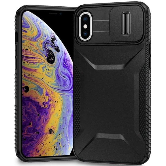 For  iphone X/XS Ultimate U Design Hybrid with Camera Window Covering - Black