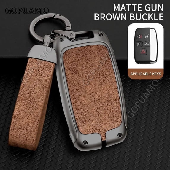For land rover B 5 buttons key case freelander protection cover auto holder shell Zinc alloy+leather Car key case accessories