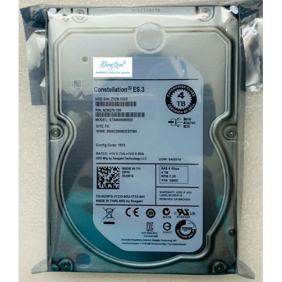 For server 4T 3.5 inch 7.2K ST4000NM0023 4TB