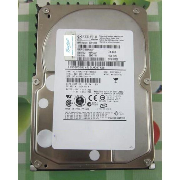 For server 73G 15K SCSI U320 3.5 90p1322 26k5141 90p1319