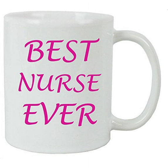 For the Best Nurse Ever 11 oz White Ceramic Coffee Mug with FREE White Gift Box for Holiday Gift or Present!