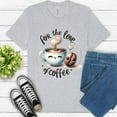 thumbnail image 1 of For the Love of Coffee T-Shirt | Cute Kawaii Coffee Cup Graphic Tee, Ash, S, 1 of 6