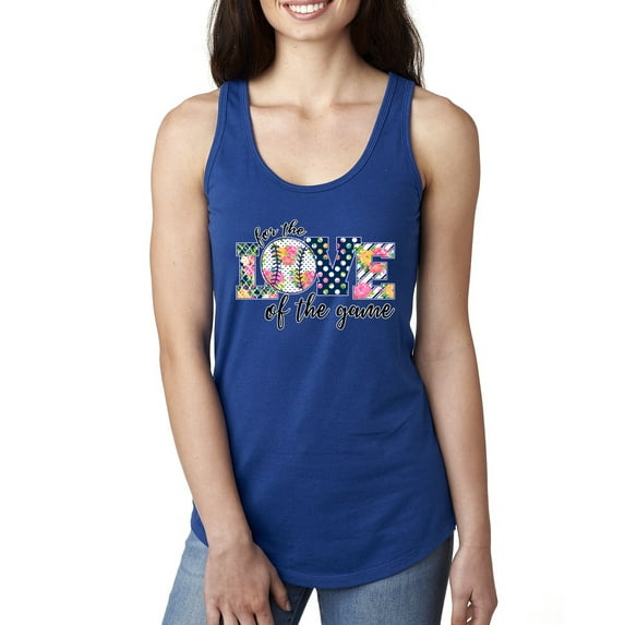 For the Love of the Game Sports Ladies Racerback Tank Top, Royal, Large