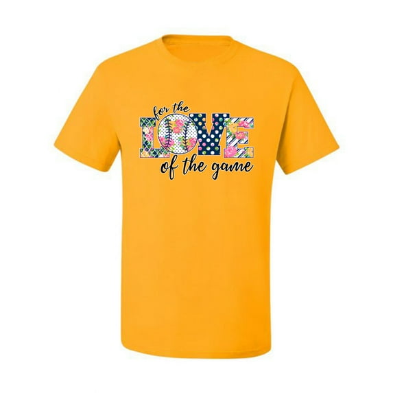 For the Love of the Game Sports Men's Graphic T-Shirt, Gold, 3X-Large