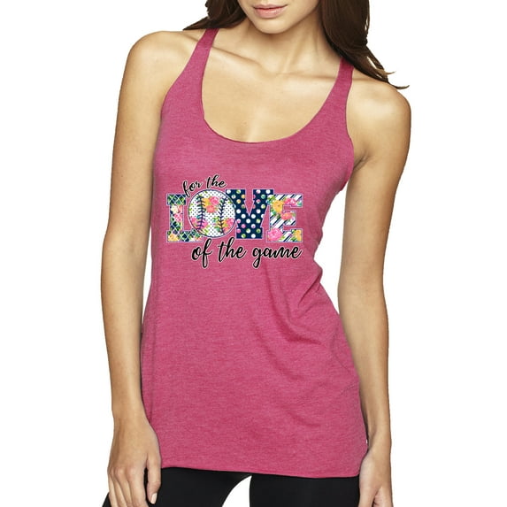 For the Love of the Game Sports Tri-Blend Racerback Tank Top, Vintage Pink, X-Large