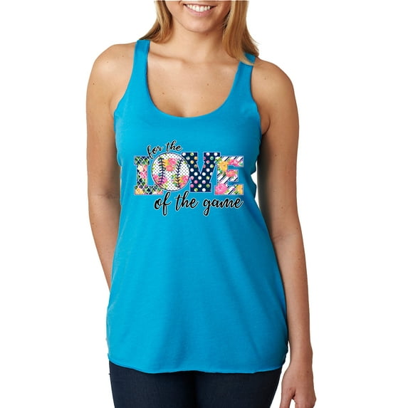 For the Love of the Game Sports Tri-Blend Racerback Tank Top, Vintage Turquoise, Medium
