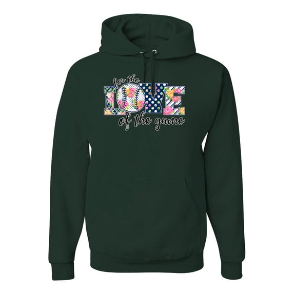For the Love of the Game Sports Unisex Graphic Hoodie Sweatshirt, Forest Green, Medium