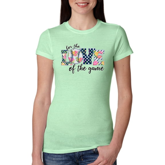 For the Love of the Game Sports Womens Slim Fit Junior Tee, Mint, X-Large