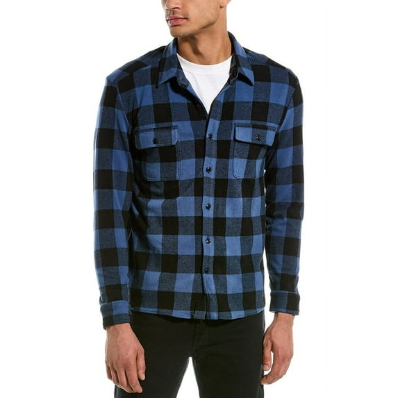 For the Republic mens Flannel Shirt, XXL, Blue