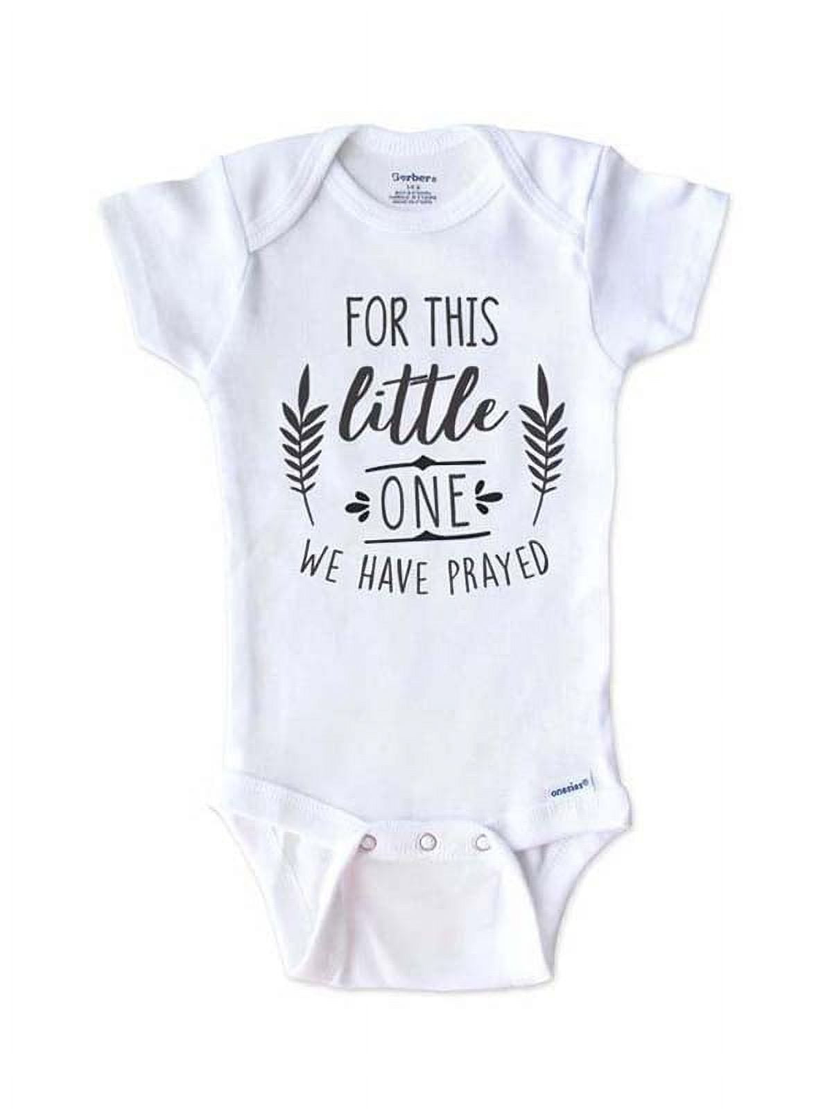 For this little one we have prayed - surprise baby onesie birth pregnancy announcement - White 0-3 Months