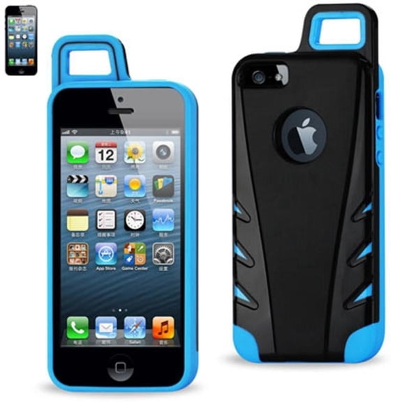 Protector Cover TPU+PC WITH HOOK iPHONE 5 BLACK NAVY