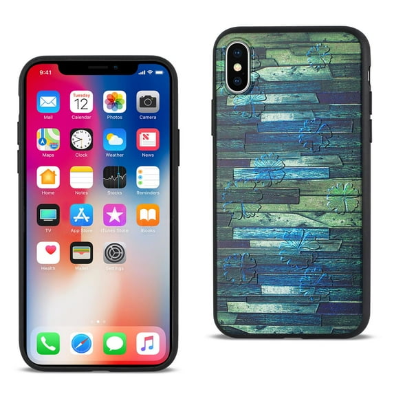 For use with iphone X Embossed Wood Pattern Design Tpu Case With Multi-letter