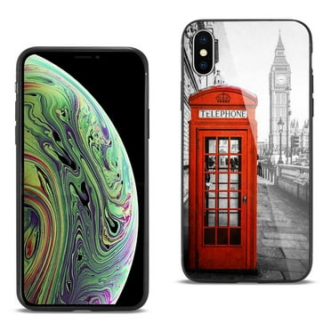 For use with iphone Xs Max Hard Glass Design Tpu Case
