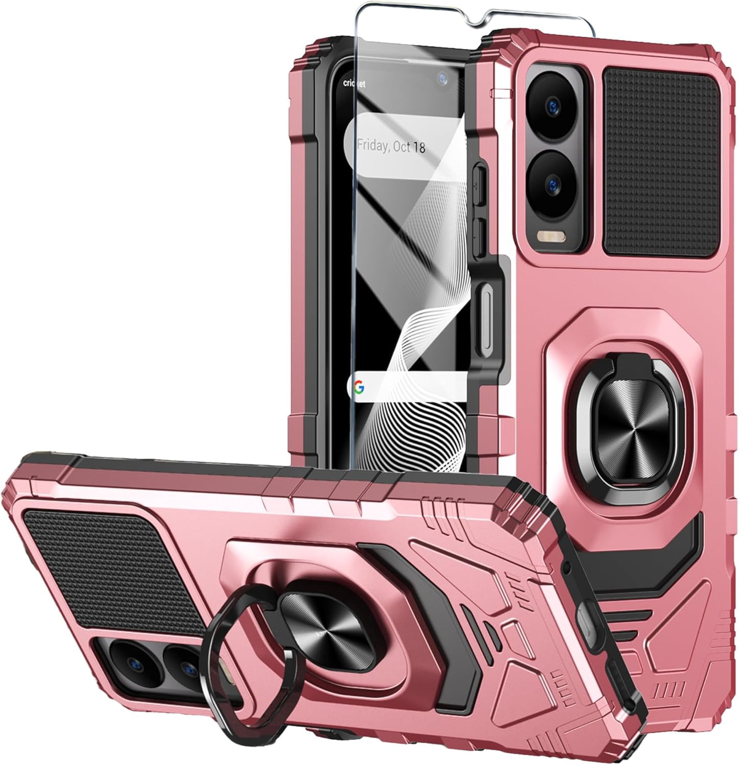 For Cricket Icon 6 Phone Case/AT&T Verge Case with Tempered Glass ...