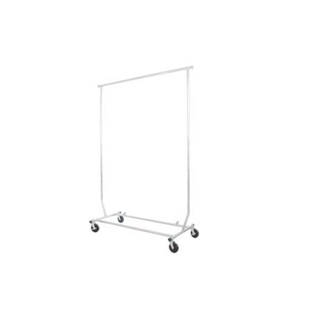 ForHauz Commercial Clothes Garment Rack Single or Double Rail, Expendable Adjustable Telescopic Rolling, Chrome Finish