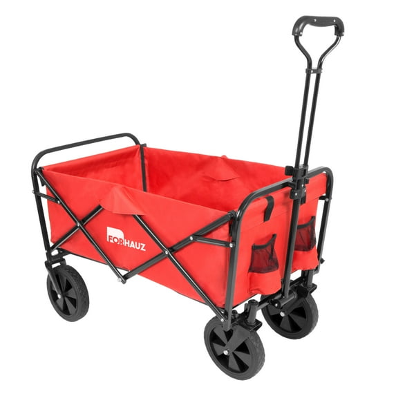 ForHauz Folding Collapsible Wagon Yard Cart for Utility, Beach, and Garden