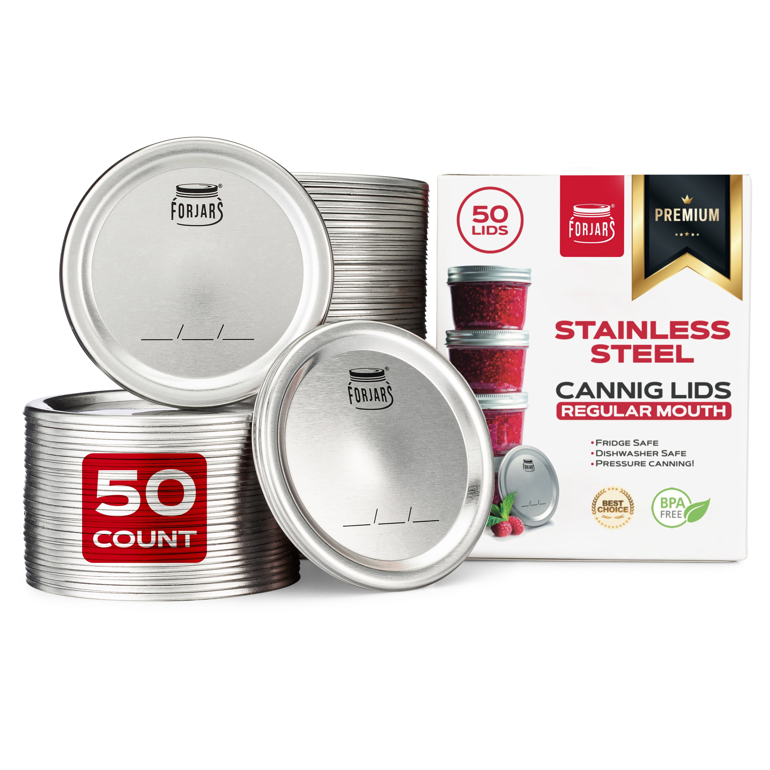 ForJars Regular Mouth Canning Lids , 50Pack