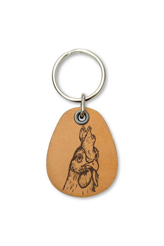 - Chicken - Genuine Leather Keychain