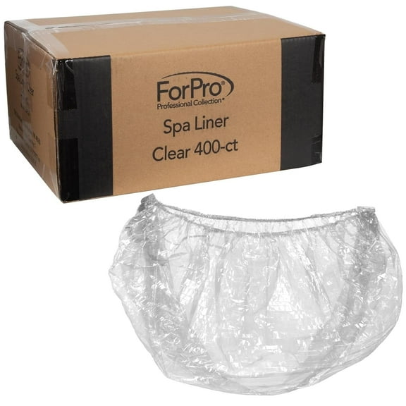 ForPro Basics Spa Liners, Clear, Fit All Pedicure Spas, Disposable Pedicure Liners, 400-Count