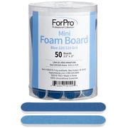 ForPro Blue Mini Foam Board, 220/320 Grit, Double-Sided Manicure Nail File, 3.5 L x .5 W, 50-Count