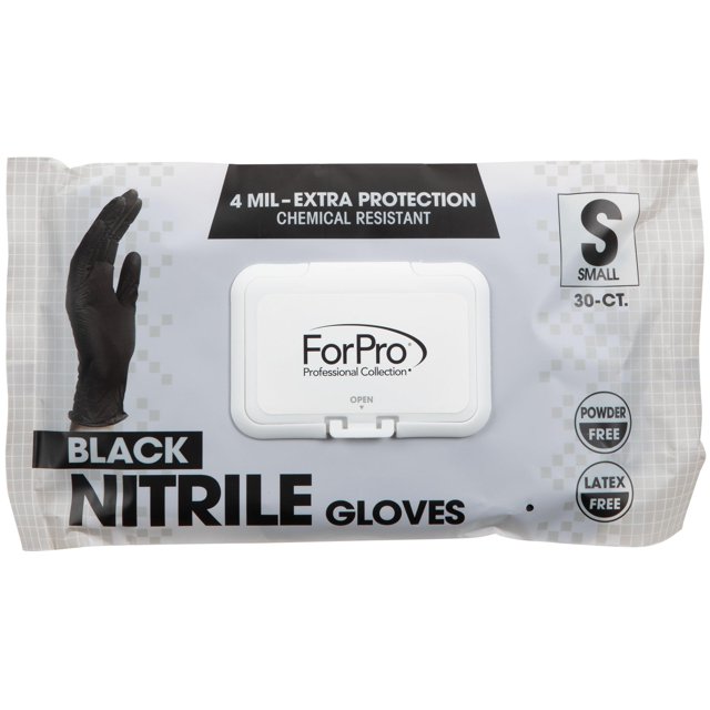 ForPro Disposable Nitrile Gloves, Chemical Resistant, PowderFree