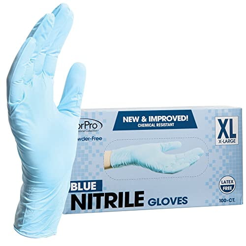 ForPro Disposable Nitrile Gloves, Chemical Resistant, PowderFree