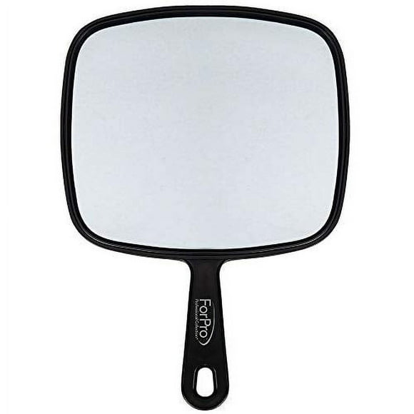 ForPro Extra Large Hand Mirror with Handle, 9” W x 12” L, Multi-Purpose Handheld Mirror with Distortion-Free Reflection, Black