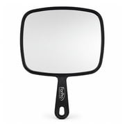 ForPro Extra Large Hand Mirror with Handle, 9” W x 12” L, Multi-Purpose Handheld Mirror with Distortion-Free Reflection, Black