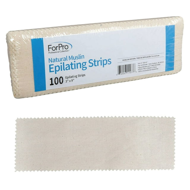 ForPro Natural Muslin Epilating Strips, TearResistant, PreCut Strips