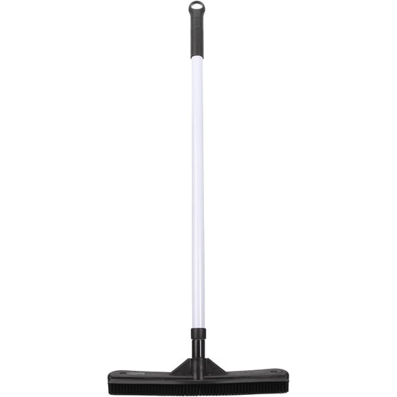 ForPro Premium FurBeGone Rubber Broom, Pet Hair Remover for All Floor Types, 12 Electrostatic Rubber Bristles, 50 Adjustable Telescopic Handle, Heavy Duty Floor & Salon Hair Broom