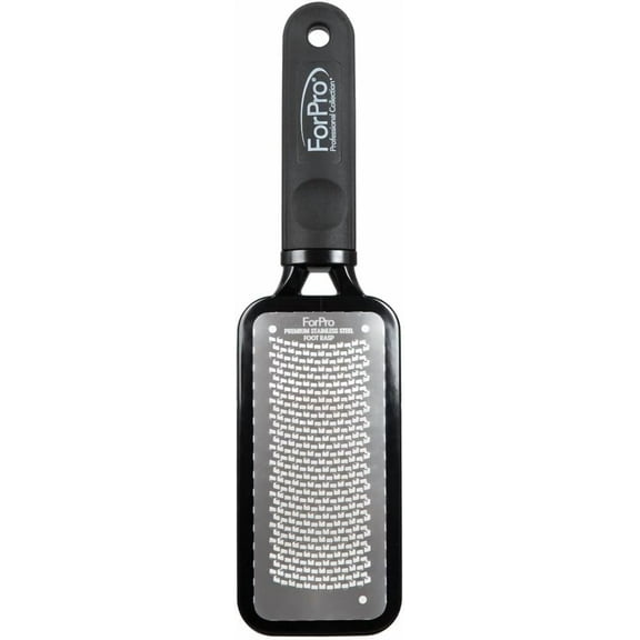 ForPro Premium Stainless Steel Foot Rasp, Colossal Foot File & Callus Remover, Instantly Removes Calluses & Smooths Cracked Heels, 10.75" L x 2.75" W, Black