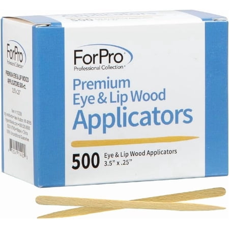 ForPro Premium Wood Applicators, Non-Sterile, for Eye and Lip Hair Removal Waxing, 3.5” L x .25” W, 500-Count