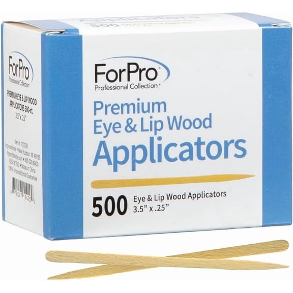 ForPro Premium Wood Applicators, Non-Sterile, for Eye and Lip Hair Removal Waxing, 3.5” L x .25” W, 500-Count