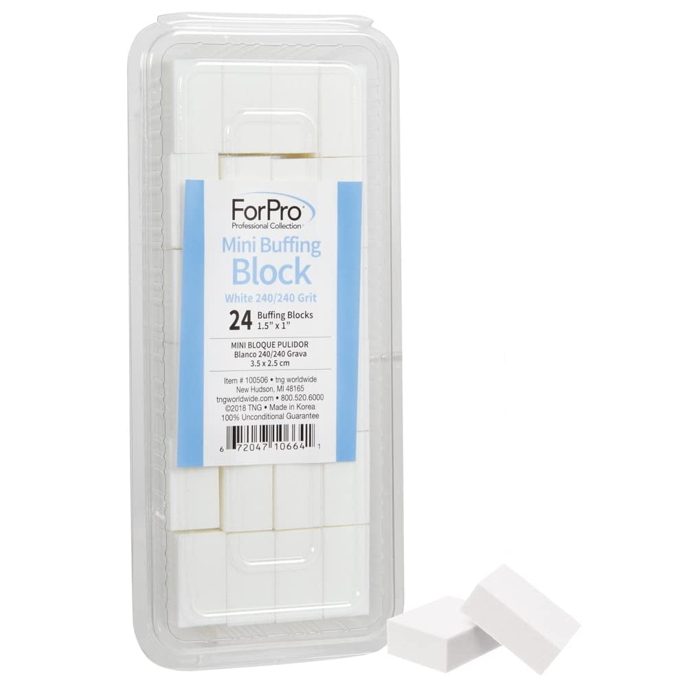 ForPro Professional Collection Mini Buffing Block, White, 240/240 Grit ...