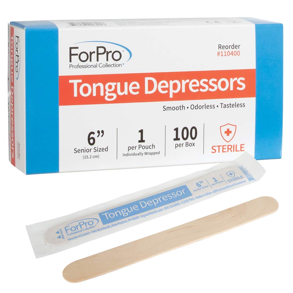 Sterile Tongue Depressors Wood, 6" Long, 100/Box