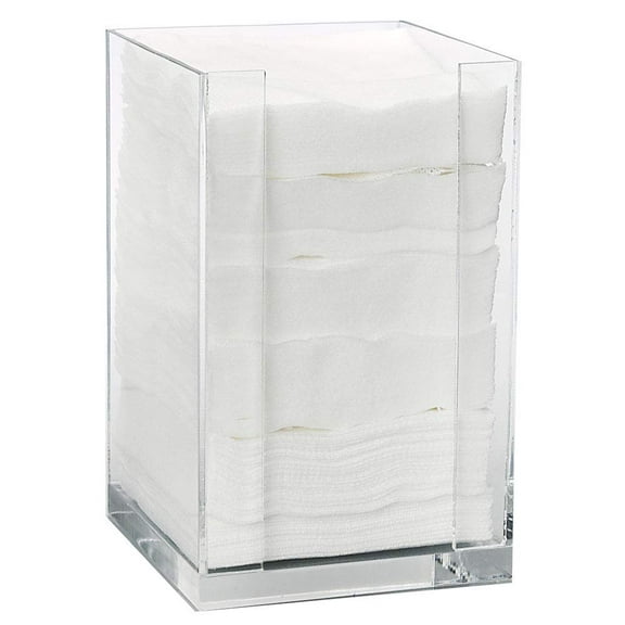 ForPro Square Pad Dispenser - Clear, Acrylic, Open Sides and Top Dispenser- Cocktail Napkin Dispenser - Fits 4 x 4 Cotton Pads - 7 H x 4.25 W x 4.25 L