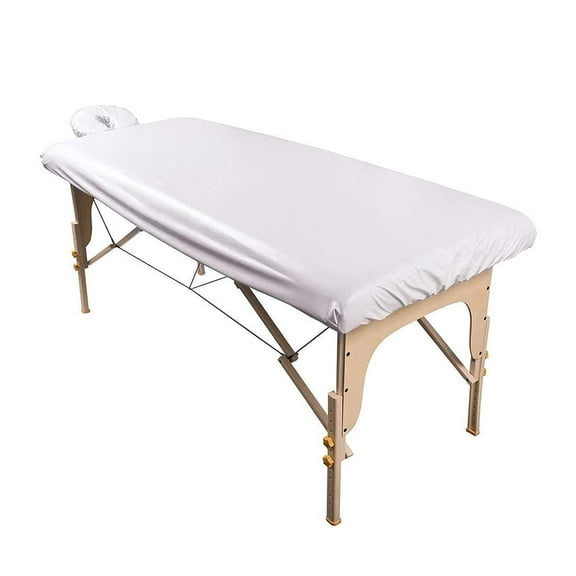 ForPro Waterproof Massage Table Cover, Protective Spa Treatment Sheet Set for Massage Tables, Machine Washable, Includes Massage Fitted Sheet and Face Rest Cover, White