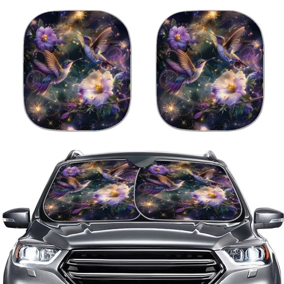 ForUDesigns Retractable Automotive Window Shades, Polyester, 25.5 x 28.5 Inches, 2 Count