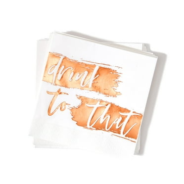 ForYourParty.Com Drink To That Party Napkins - White and Copper