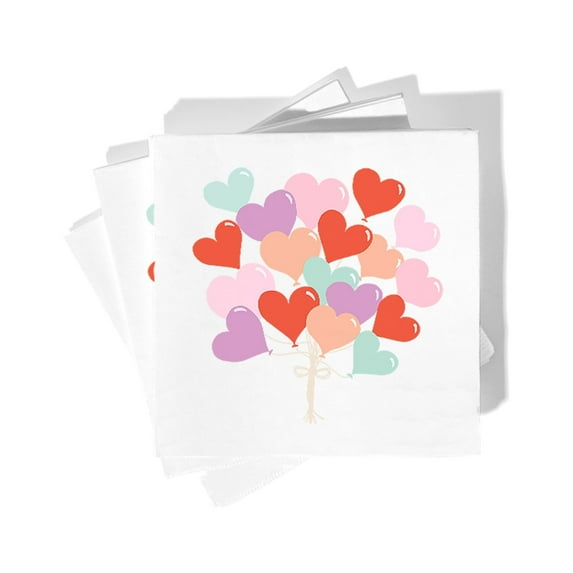 ForYourParty.Com Heart Balloon Bunch Cocktail Napkins - Full Color