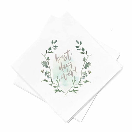 ForYourParty.Com Leaf Crest Best Day Ever Cocktail Napkins - Full Color