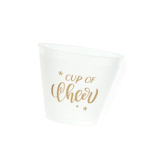 ForYourParty.com Cup of Cheer Frosted Cups - Plastic Party Cup, Set of 8