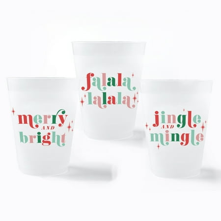 ForYourParty.com Jingle and Mingle Christmas Party Frosted Cups